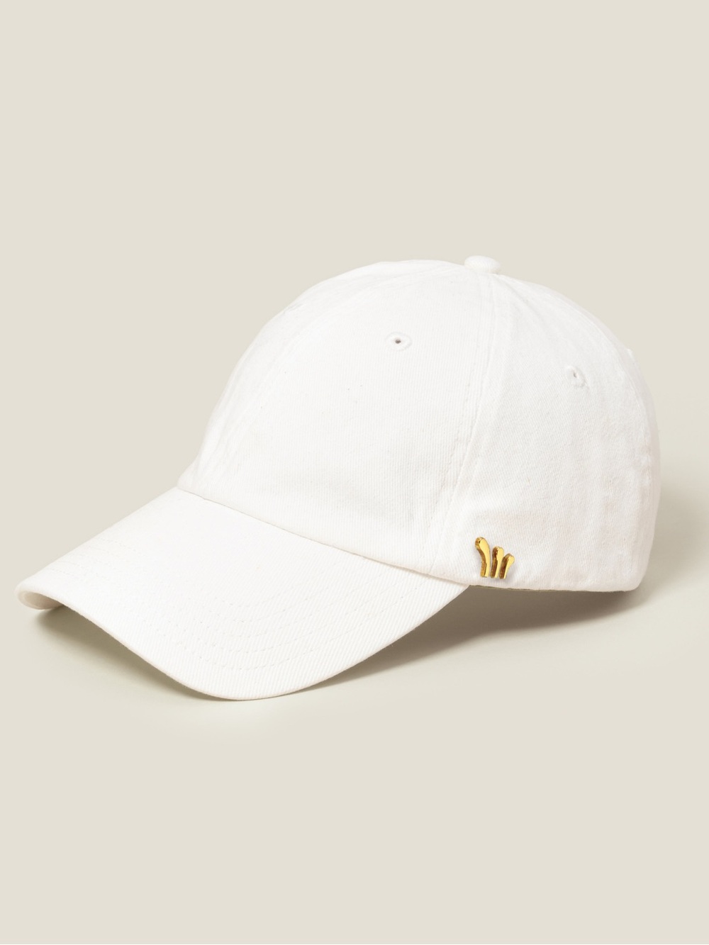 CHORD Organic Cotton Stretch Twill Baseball Cap in Ivory
